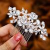 Foyte Crystal Bride Wedding Hair Comb Silver Flower Bridal Headpieces Leaf Hair Pieces Rhinestone Bridesmaid Side Combs Hair Accessories for Women (crystal silver) view 1