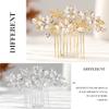Foyte Crystal Bride Wedding Hair Comb Silver Flower Bridal Headpieces Leaf Hair Pieces Rhinestone Bridesmaid Side Combs Hair Accessories for Women (crystal silver) view 2