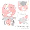 2 Pcs Nurse Scrub Caps Women Long Hair, Rabbit Pink Adjustable Working Cap with Button and Sweatband view 4