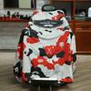 Barber Cape for Adults, Hair Cutting Cape with Snaps Closure, Waterproof Hairdressing Stylist Cape Gown Professional Salon Polyester Cape - 57'' x 64'' (Black & Red Camouflage) view 2