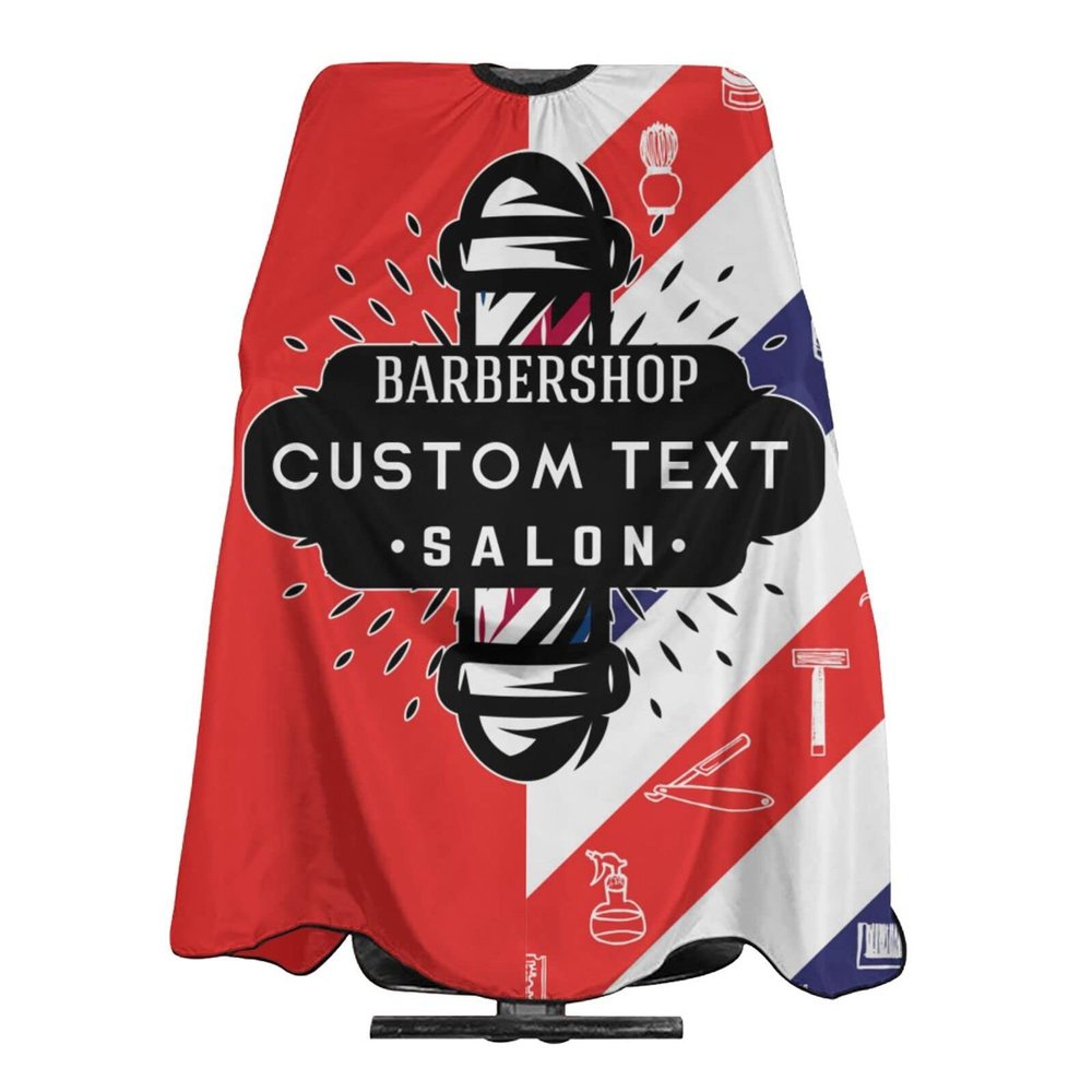 MLIANCEN Custom Barber Cape Hairdresser Cape, Add Your Photo Text or Logo Personalized Barbershopp Salon Cape for Men, Customized Hair Cutting Cape for Home Salon Barbershop, 1.0 Count