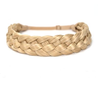STHEJFB Braided Headband 5 Strands Synthetic Classic Chunky Elastic Braid Headband Women Ms Bohemian Trendy Hair Braid (Shallow Golden Beach)