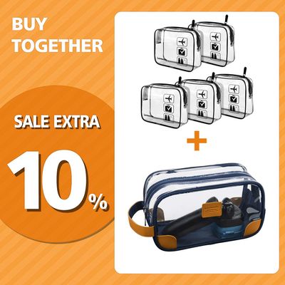 Lermende Clear Travel Toiletry Bag for Women Men, Water-resistant Clear Makeup Bag