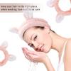 AHONEY Bunny Ears Headband, 4Pcs Skin Care Headbadns Fuzzy Headband for Washing Face Kawaii Makeup Cute Headbands Coral Fleece Elastic Hair Band Easter Bunnies Cosmetic view 2