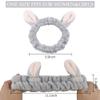 AHONEY Animals Ears Headbands, Cute Makeup Spa Fuzzy Skincare Headband for Washing Face Headband for Women Girls Coral Fleece Elastic Hair Band Cosplay Makeup Party, 4Pcs view 4