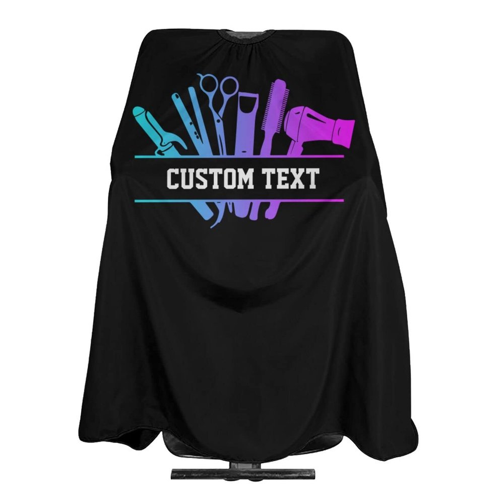 MLIANCEN Custom Barber Hairdresser Cape, Add Your Photo Text or Logo Personalized Barbershop Salon Cape for Men, Customized Hair Cutting
