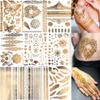 Bilizar 9 Sheets 110+ Designs Flash Gold Temporary Tattoos Metallic For Women Adult, Girl Golden Lion Festival Sun Moon Star Butterfly Glitter Tattoo Sticker, Fake Tattoos That Look Real and Last Long view 1