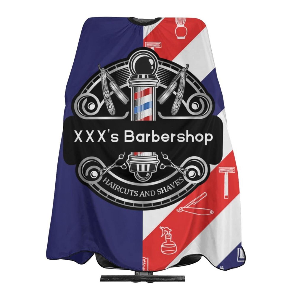 Custom Barber Cape Hairdresser Cape, Add Your Photo Text or Logo Personalized Barbershop Salon Haircut Salon Cape for Men, Customized Hair Cutting Cape for Home Salon Barbershop