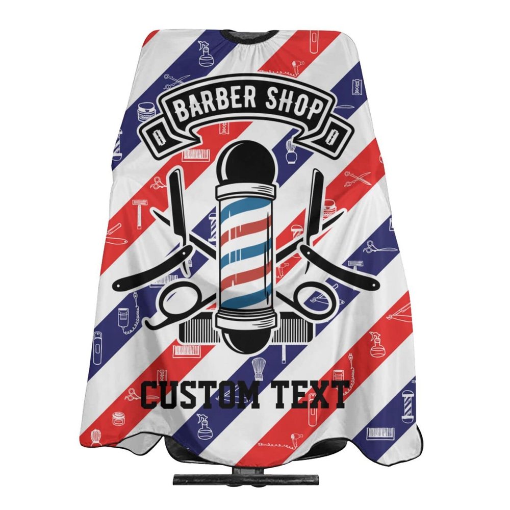 Custom Barber Cape Hairdresser Cape, Add Your Photo Text or Logo Personalized Barbershop Salon Cape for Men, Customized Hair Cutting Cape for Home Salon Barbershop