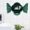 YIYIBYUS Cosmetics Jewelry Organizer Wall Mounting,Wall Mounting Cosmetic Storage Cosmetics Storage Rack For Bedroom Green view 2