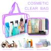 APREUTY Clear Makeup Bags, TSA Approved 6 Pcs Cosmetic Makeup Bags Set Clear PVC with Zipper Handle Portable Travel Luggage Pouch Airport Airline Vacation Organization (Purple) view 3