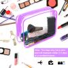 APREUTY Clear Makeup Bags, TSA Approved 6 Pcs Cosmetic Makeup Bags Set Clear PVC with Zipper Handle Portable Travel Luggage Pouch Airport Airline Vacation Organization (Purple) view 4