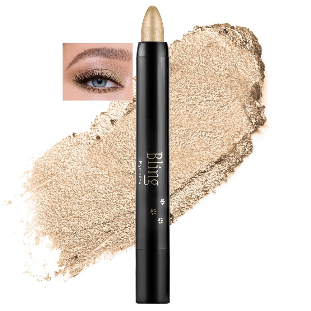 Boobeen Eyeshadow Pencil Crayon Waterproof Stick Shimmer Cream Eyeshadow Pen Create Glitter Eye Makeup, Easy to Use (04#)