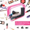 APREUTY Clear Makeup Bags, TSA Approved 6 Pcs Cosmetic Makeup Bags Set Clear PVC with Zipper Handle Portable Travel Luggage Pouch Airport Airline Vacation Organization (Rose Red) view 4