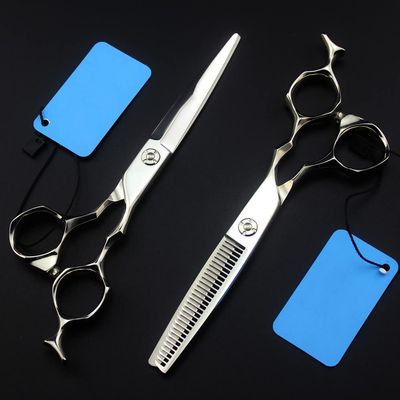 Professional Hair Cutting Shears, 6inch Professional JP 440c steel Upscale scissor Bearing screw hair scissors cutting barber thinning shears hairdresser scissors (Color : Set)