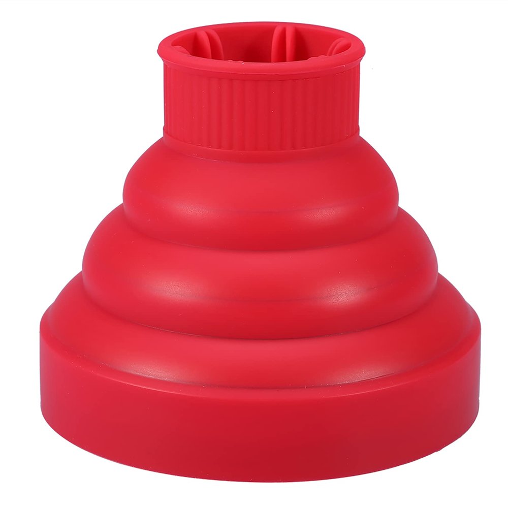 5Colors Hair Dryer Diffuser, Silicone Folding Hair Dryer Diffuser, Collapsible Hair Dryer Diffuser Attachment, Hairdressing Tool for Curly Frizzy Wavy 13.8x11.5cm(red)
