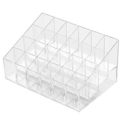KLZUOPT Exquisite Bathroom Shelves 24 Grids Lipsticks Holder Clear Lip Gloss Storage Organiser Display Stand for Lipstick Tubes (Color : Clear, Size : 14cm(*3))
