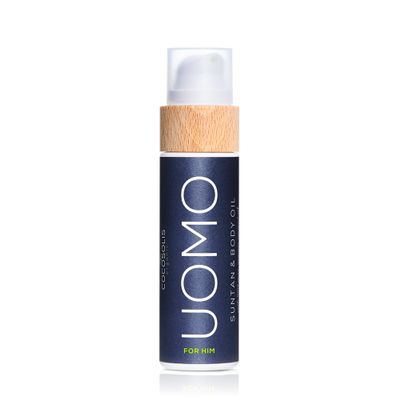 COCOSOLIS UOMO Tanning Accelerator for Men - Organic Tanning Oil with Vitamin E & Black Coconut Scent for a Fast Intensive Tan - Tanning Enhancer for a Rich Chocolate Tan (200)