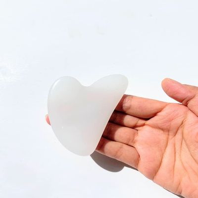 Gua Sha Facial Tool, White Jade Gua Sha Tool for Face Sculpting, Shaping, Reduce Puffiness, Tension Relief, Gua Sha Massage Tool for Face, Body Massage