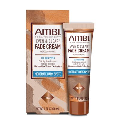 Ambi Even & Clear Fade Cream, Hydroquinone-free, Hyperpigmentation Treatment, Dark Spot Corrector, Results In As Little As 4 Weeks, Niacinamide, Aloe Vera, Vitamin C, 1 Fl Oz