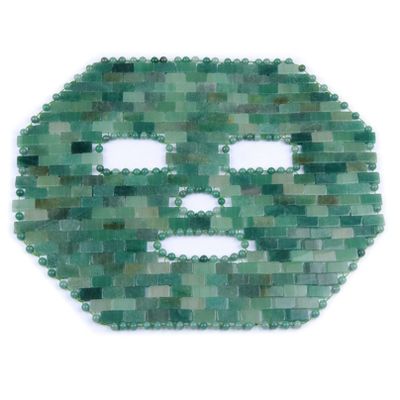 BiiKoon Rose Quartz Mask Cold Therapy Face Mask Reusable Jade Ice Sleeping Mask Beauty Skincare Massage Tool for Depuffing Anti-Aging Dark Circles (Color : Aventurine Jade)