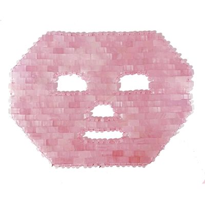 Jade Facial Mask Natural Crystal Stone Anti-Aging Sleeping Masks Rose Quartz Skincare Massager Cold Therapy Beauty Tool for Puffy Eyes Dark Circles Face Caring Gift (Color : Pink, Size : 1PCS)