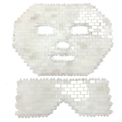 Jade Facial Mask White Quartz Mask Natural Sleeping Jadestone Mask Yoga Meditation Tools Cold Therapy Beauty Set for Puffy Eyes Dark Circles Face Caring (Color : White, Size : 2 PCS)