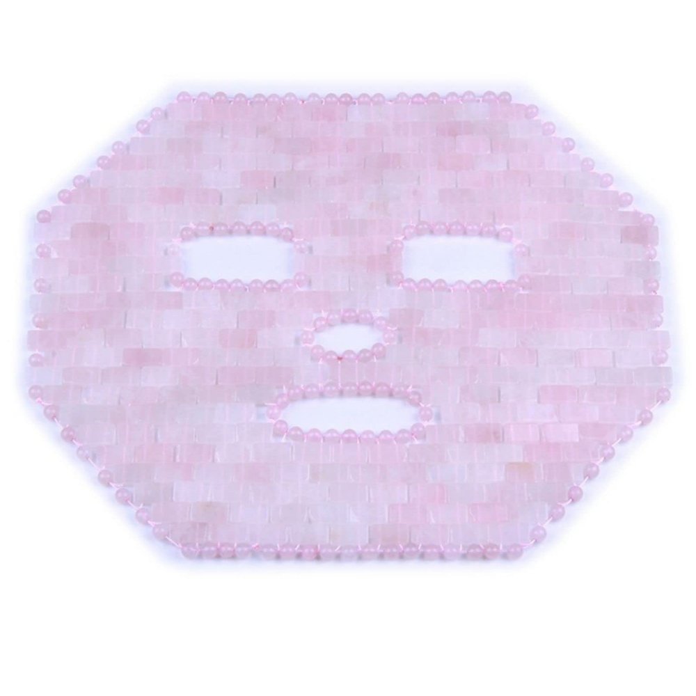 Rose Quartz Mask Cold Therapy Face Mask Reusable Jade Ice Sleeping Mask Beauty Skincare Massage Tool for Depuffing Anti-aging Dark Circles (Color : Pink Crystal)