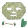 Jade Facial Mask Aventurine Quartz Mask Set Natural Jade Stone Anti-aging Sleeping Mask Beauty Skincare Massage Tool for Puffy Eyes Dark Circles Face Caring (Color : Green, Size : 3 PCS) view 1