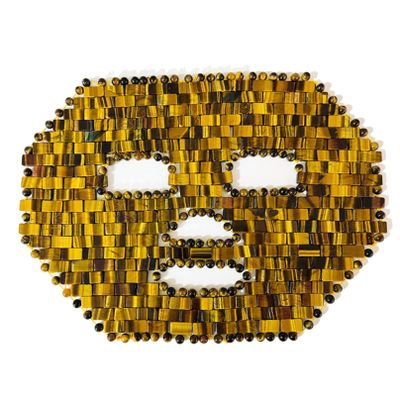 Jade Mask, Tiger's Eye Quartz Face Cold Mask Beauty Skincare Massage Tool Set for Puffy Eyes Tension Stress Relie Relax Spa Yoga Meditation (Color : Tiger Eye Stone, Size : 1 PCS)