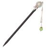 GRETD Hanfu Headdress Chinese Style Ancient Costume Hairpin Wooden Imitation Jade Flower Tassel Step Rocking Girl Hair Stick (Color : A, Size : 18cm) view 4