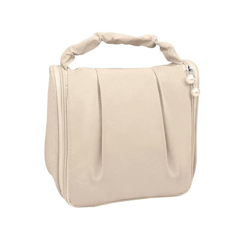 LEFIAGO Cosmetic Bag Waterproof Storage Bag Hanging Multi-Function Portable wash Bag Portable Cosmetic Bag(Beige)