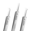 Professional Facial Blackhead Remover Tweezers,3Pcs Precision Pimple Popper Tool Kit for Whitehead Ance Blemishs Comedones Stainless Steel Makeup Tool - Glossy view 1
