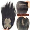9x14cm Clips In Silk Skin Base Toupee For Women Breathable 100% Remy Virgin Human Hair Topper for Thin Hair Free Part Hairpieces (16inch, 1B Natural Black) view 2
