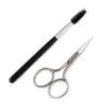 REFINE - Italy Eyebrow Scissors with Wooden Handle Spoolie Grooming Kit view 1