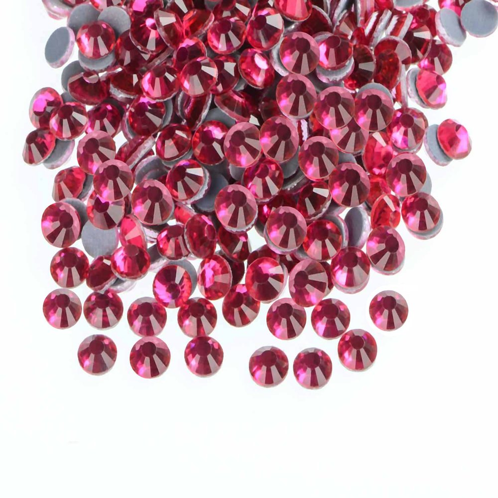 QOGIR 3000 Pieces SS16 Rose Hotfix Rhinestones for Crafts Clothes Nail Art Diamantes Flatback 4mm Glass Gems Rhinestone