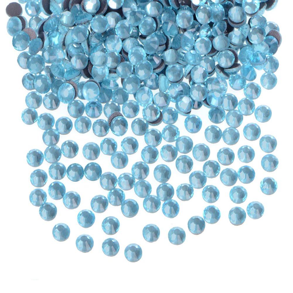 QOGIR 3000 Pieces SS16 Aquamarine Hotfix Rhinestones for Crafts Clothes Nail Art Diamantes Flatback 4mm Glass Gems Rhinestone