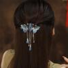 RTcald Temperament Butterfly Rhinestone Tassel Hair Clip, Fantasy Tassel Butterfly Exquisite Hairpin (Blue) view 2