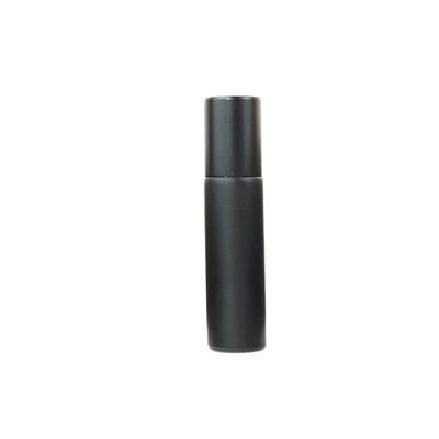 UTURAL 12Pcs 10ml Frosted Essential Oil Roller Bottles Glass Empty Containers with Stainless Steel Ball for Essential Oils, Perfumes and Lip Balms(Black)