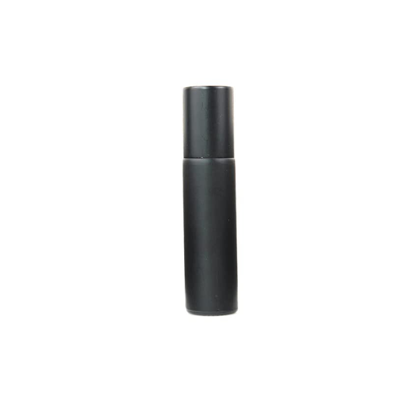 UTURAL 12Pcs 10ml Frosted Essential Oil Roller Bottles Glass Empty Containers with Stainless Steel Ball for Essential Oils, Perfumes and Lip Balms(Black)