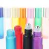 UTURAL 12Pcs 10ml Frosted Essential Oil Roller Bottles Glass Empty Containers with Stainless Steel Ball for Essential Oils, Perfumes and Lip Balms(Black) view 4