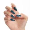 GLAMERMAID Dark Green Marble Press on Nails Medium Almond, Dark Blue Ombre Gel Glue on Nail, Deep Green Short Stiletto Reusable UV Finish Emo Fake Nail, Acrylic Oval False Nails Manicure Kit for Women view 2