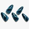 GLAMERMAID Dark Green Marble Press on Nails Medium Almond, Dark Blue Ombre Gel Glue on Nail, Deep Green Short Stiletto Reusable UV Finish Emo Fake Nail, Acrylic Oval False Nails Manicure Kit for Women view 3