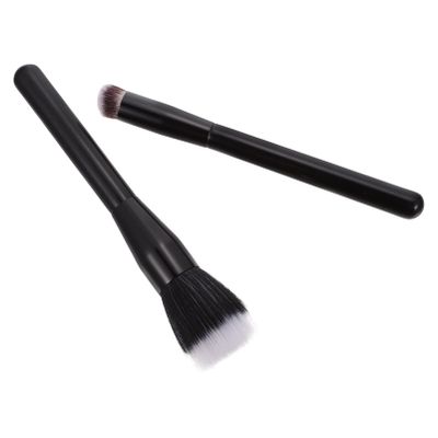 FOMIYES 2pcs Double-layer Fiber Makeup Brush Flat- Blush and Highlight Brushes for Natural Powder Application for Professional and Everyday Use