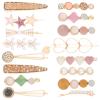 SOLUSTRE 16Pcs Macarons Hair Clips Bobby Pins Set Acrylic Resin Gold Hair Barrettes Elegant Glitter Crystal Hairpin Headpiece for Party Wedding Daily Birthday view 1