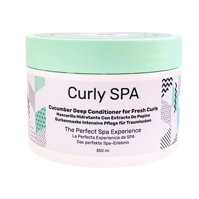 My Curly Way Cucumber Deep Conditioner, 12oz - Deep Conditioning Hair Mask for Curly Hair, 100% Vegan - Infused with Vitamins for a Curly SPA Experience, Humidity Fighter, for Dry Damaged Hair