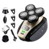 Rotary Electric Shaver for Men 4D USB Rechargeable Bald Head Hair Beard Trimmer Razor Grooming Kit 5 in 1 Waterproof Clippers, Nose Trimmer, Brush, Massager, Gold, 450.0 grams view 1