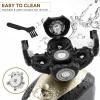 Rotary Electric Shaver for Men 4D USB Rechargeable Bald Head Hair Beard Trimmer Razor Grooming Kit 5 in 1 Waterproof Clippers, Nose Trimmer, Brush, Massager, Gold, 450.0 grams view 3