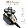 Rotary Electric Shaver for Men 4D USB Rechargeable Bald Head Hair Beard Trimmer Razor Grooming Kit 5 in 1 Waterproof Clippers, Nose Trimmer, Brush, Massager, Gold, 450.0 grams view 4