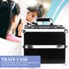 Ver Beauty Makeup Organizer, Cosmetic Travel Kit, Makeup Artist Supplies, 2 Sliding Trays, Lockable Storage Box, Makeup Train Case, Aluminium Case, Lightweight Makeup Vanity (Black Stripes) view 2